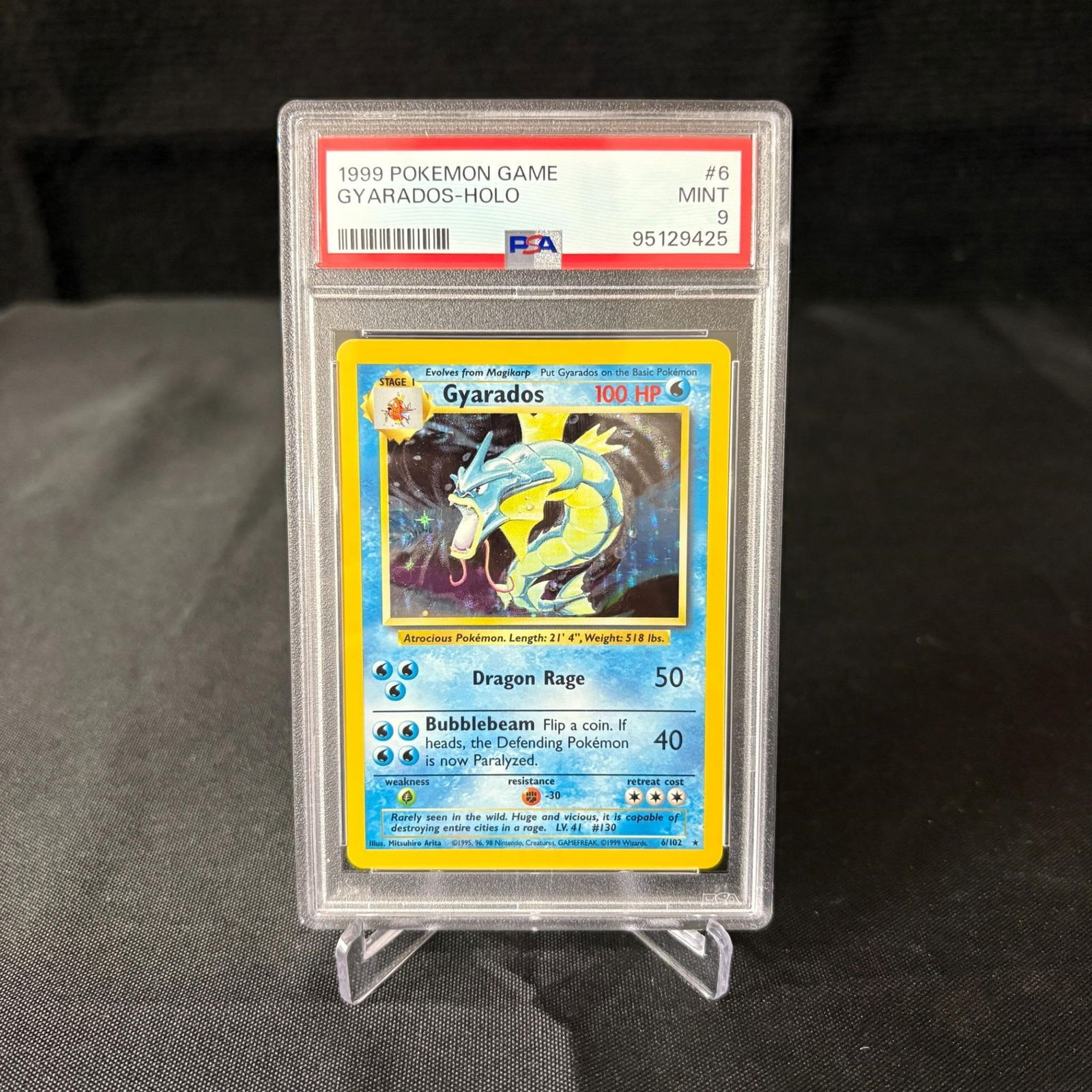 PSA 9 Gyarados Holo, Base Set (1 of 2)