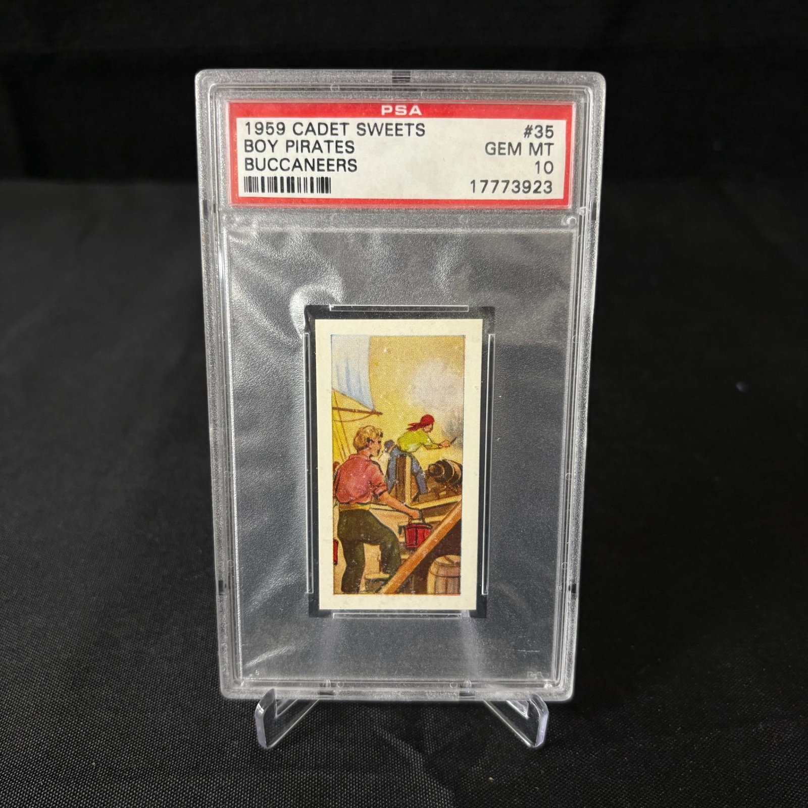 PSA 10 Boy Pirates 1959 Cadet Sweets: PSA 10 Boy Pirates #35 Buccaneers 1959 Cadet Sweets Tobacco Card. We are a veteran owned company. Please look at photos carefully. All items are available for virtual preview by appointment. As a resu