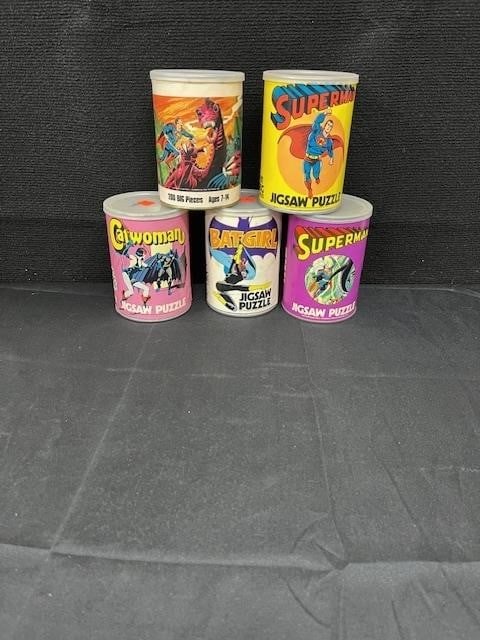 DC Comics 1974 Jigsaw Puzzles in a Can (1 of 2)