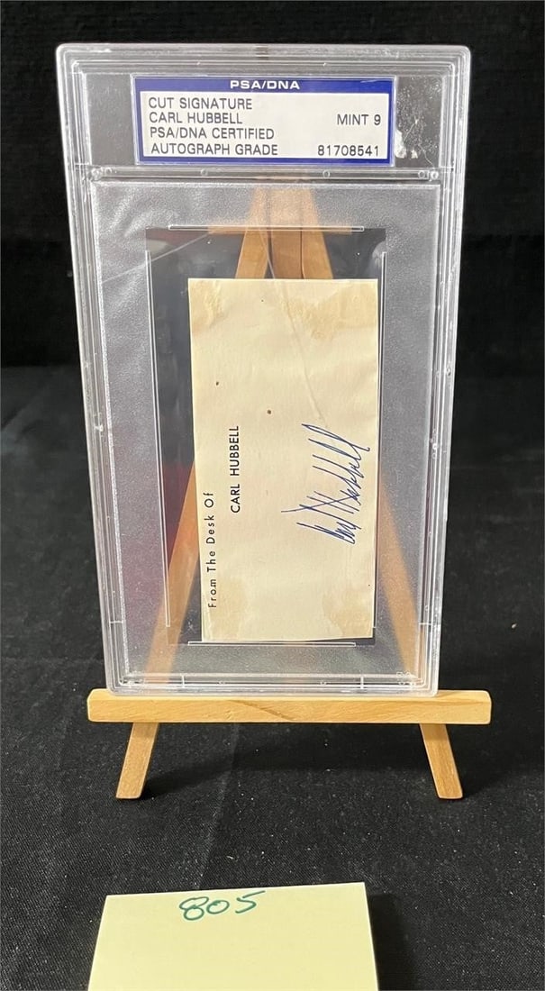Carl Hubbel Signed Card PSA/DNA Auth 9 (1 of 2)