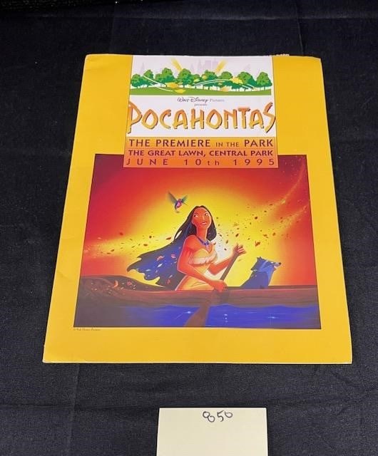 Pocahontas Premier in the Park Press Kit: Only distributed during Disney's Pocahontas Premier in the park Press Kit. We are a veteran owned company. Please look at photos carefully. All items are available for virtual preview by appointment. 