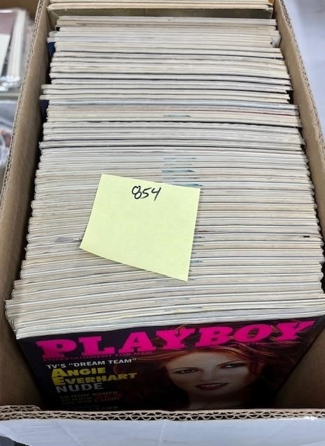 Short Box of 1980s-90s Playboy Magazines (1 of 13)