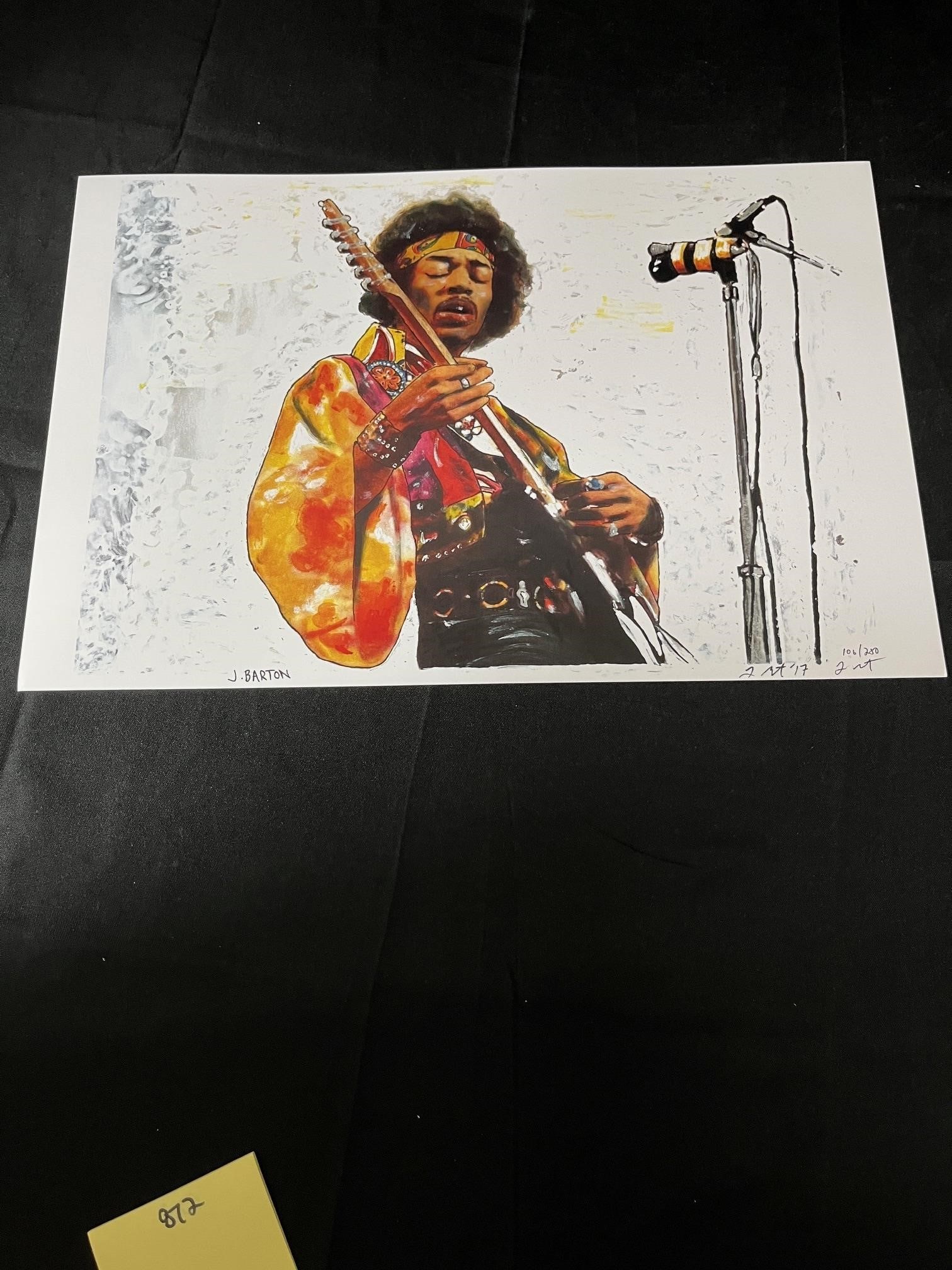 J. Barton Signed Jimmy Hendrix Print (1 of 5)