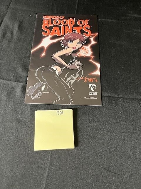 Josh Howard Signed Blood of Saints Variant Comic: We are a veteran owned company. Please look at photos carefully. All items are available for virtual preview by appointment. As a result, all sales are final. All estimate values are just estimates an