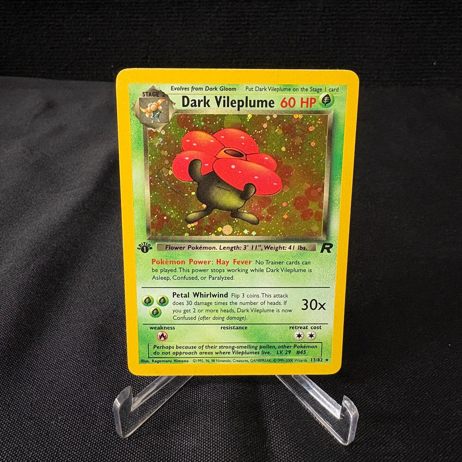 1st Ed Dark Vileplume, Vintage Team Rocket: 1st Edition Dark Vileplume #13 Vintage Team Rocket Set Pokemon Card. Please look at photos carefully. All sales are final. Items sold as is. We offer virtual and in person previews of any lots up unti