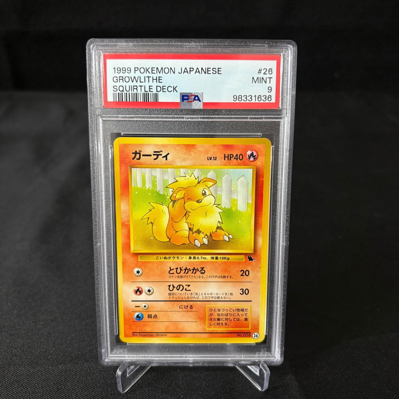 PSA 9 Growlithe Squirtle Deck, JPN EXL Art (1 of 2)