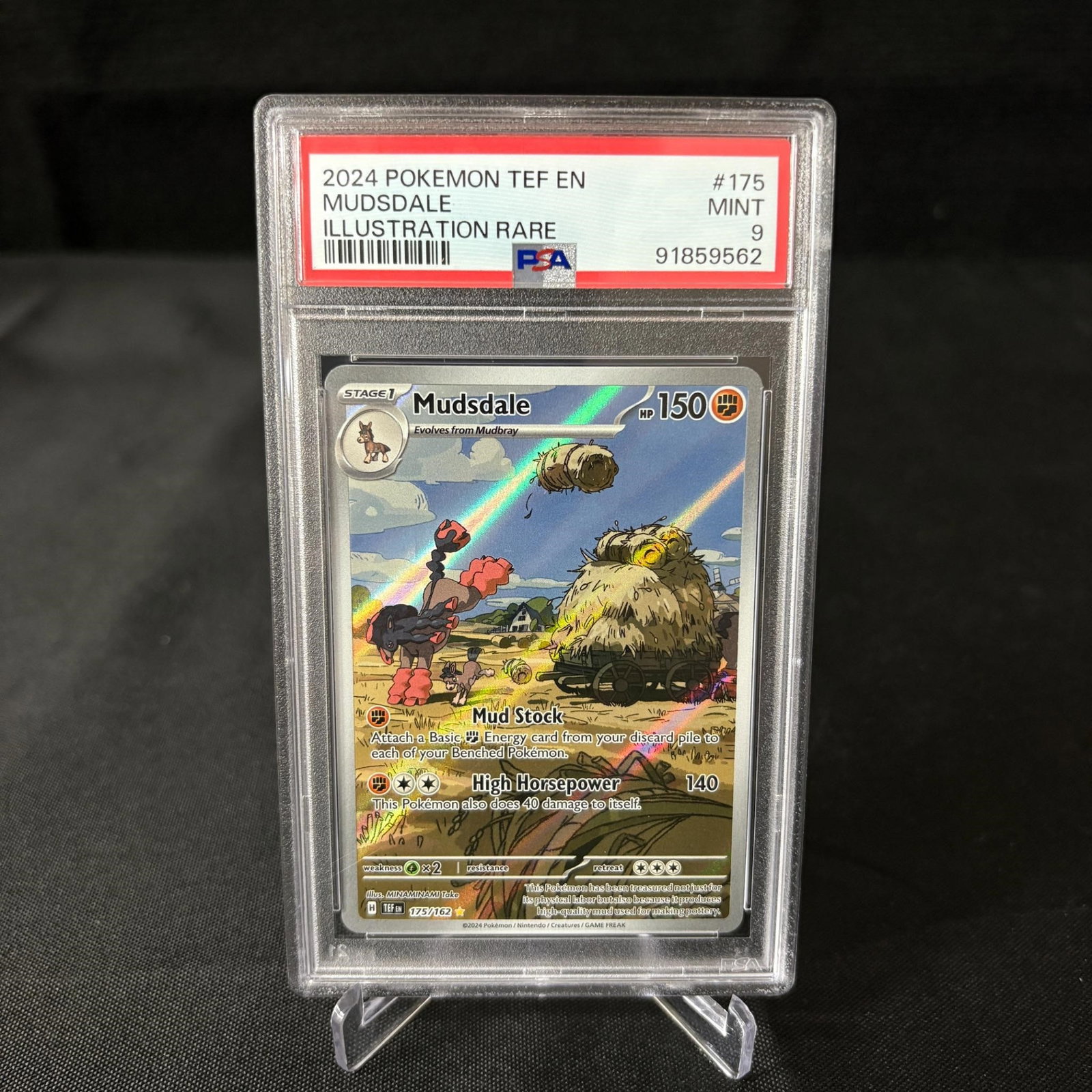 PSA 9 Mudsdale Illustration Rare: PSA 9 Mudsdale #175 Temporal Forces Pokemon Card. Please look at photos carefully. All sales are final. Items sold as is. We offer virtual and in person previews of any lots up until auction day. By p