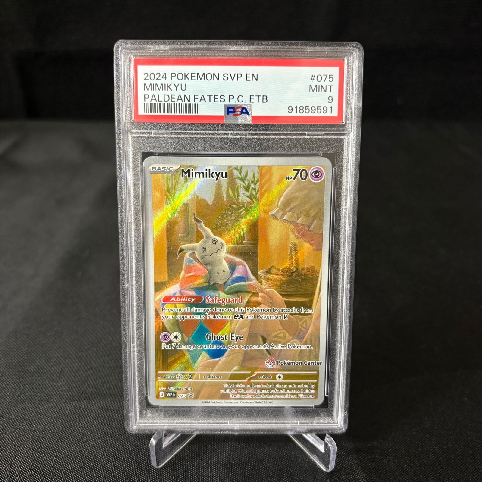 PSA 9 Mimikyu Pokemon Center Stamp Promo (1 of 1)