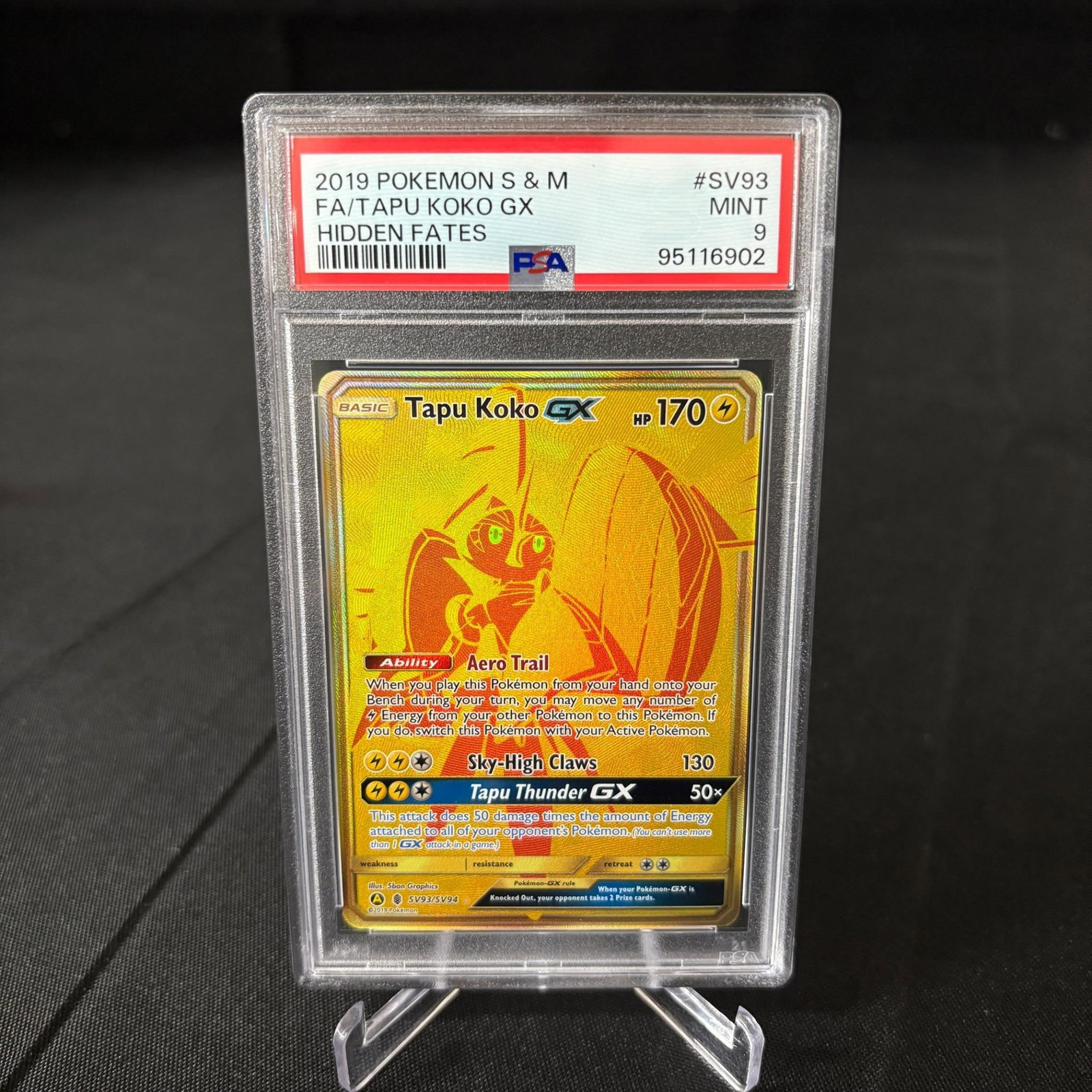 PSA 9 Tapu Koko GX Gold (1 of 1)