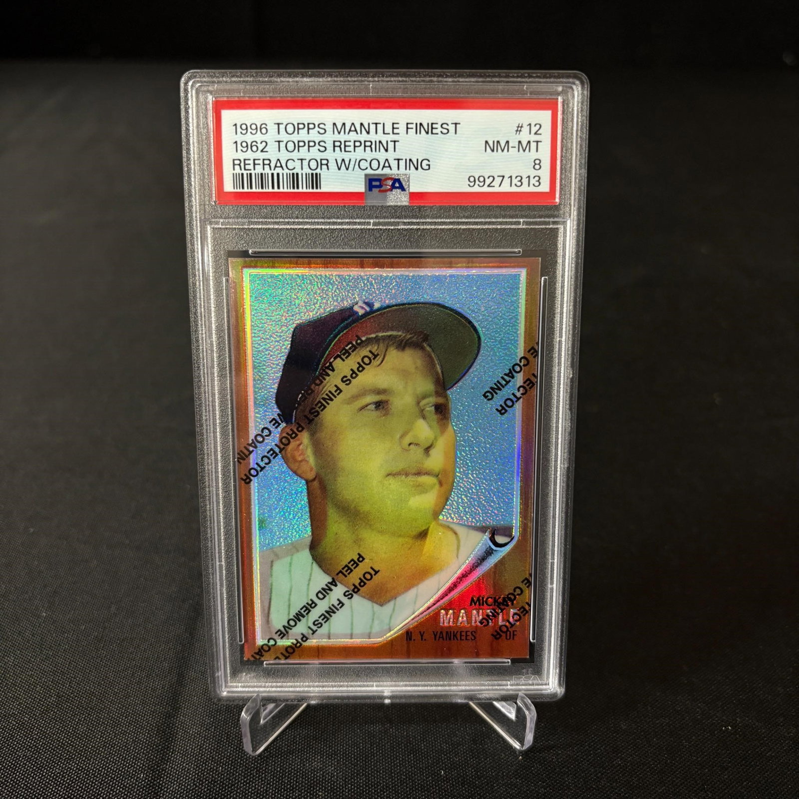 Mickey Mantle 1996 Topps Finest Refractor PSA 8 (1 of 1)