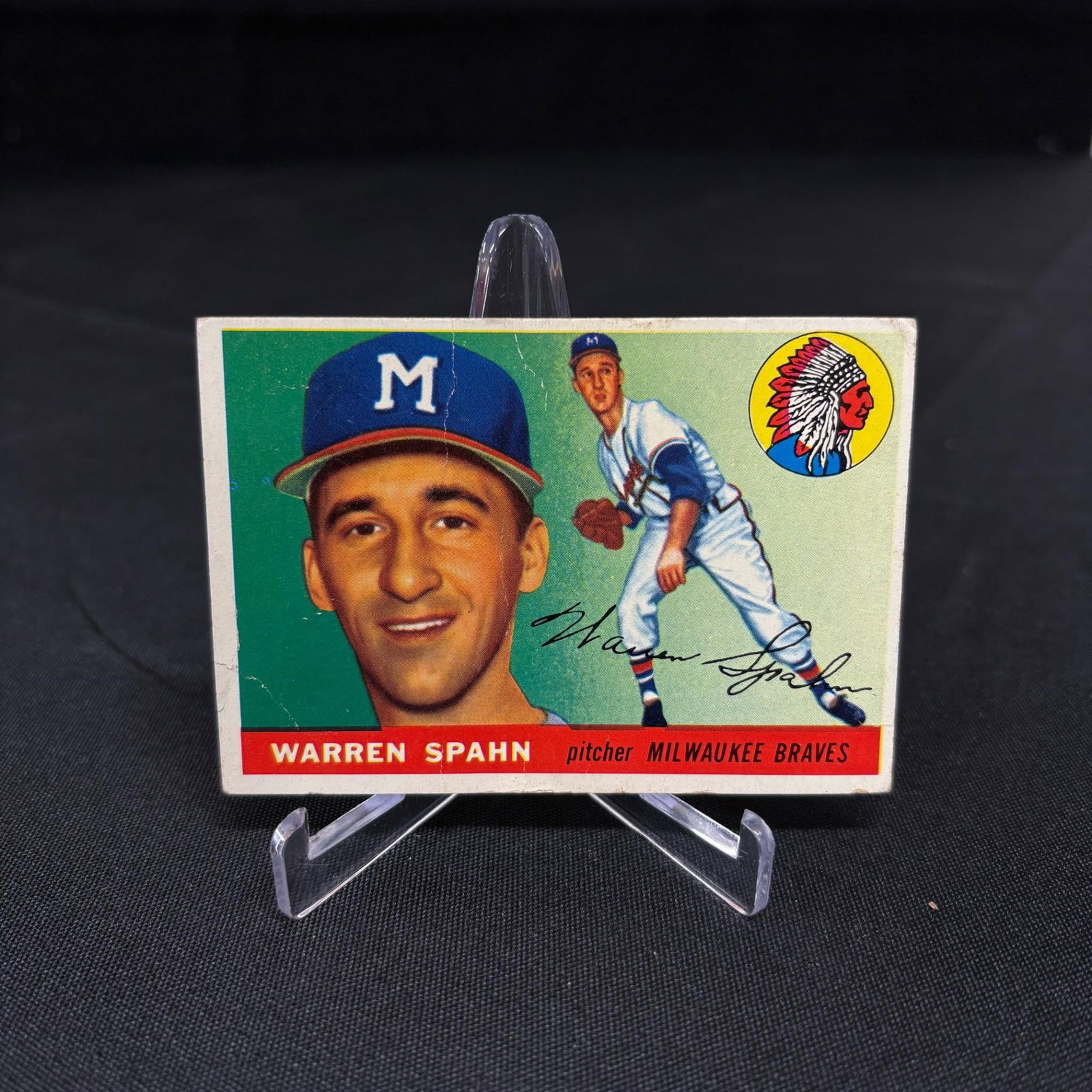 Warren Spahn 1956 Topps Baseball Card #31 (1 of 2)