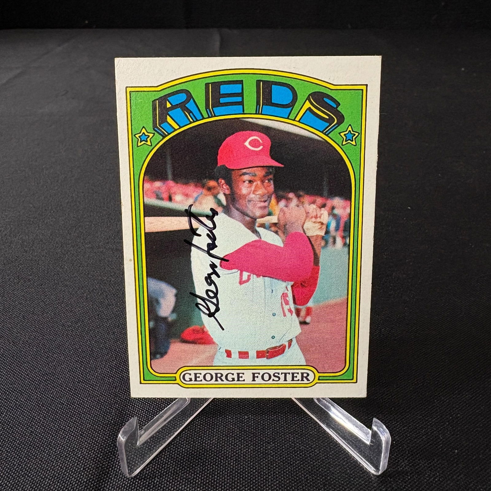 George Foster Signed 1972 Topps Baseball Card (1 of 2)