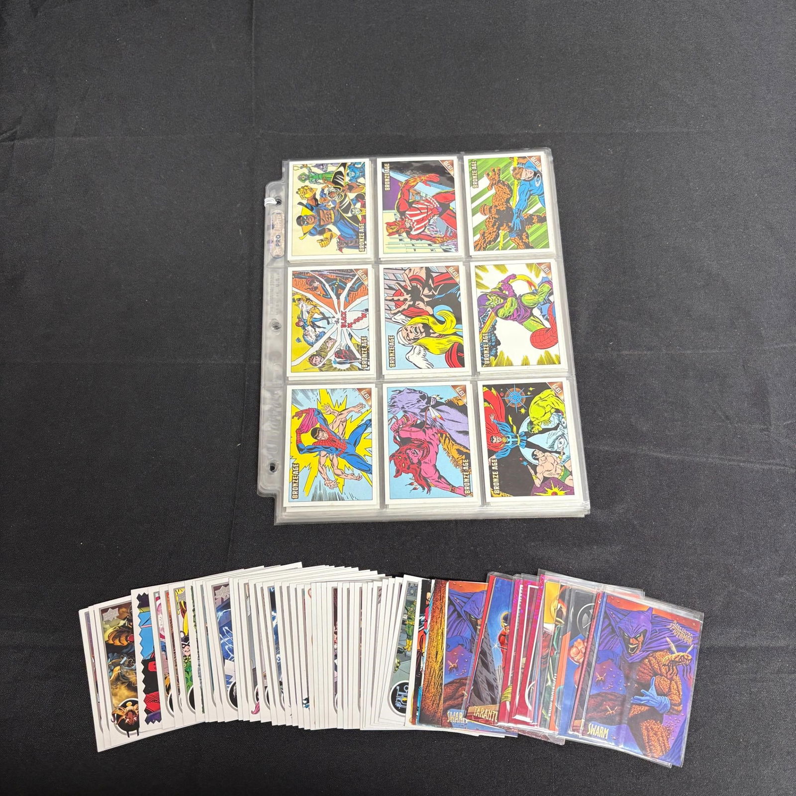 Large lot of Mostly Modern Marvel Cards: Large lot of Mostly Modern Marvel trading cards. 2012 Marvel. Please look at photos carefully. All sales are final. Items sold as is. We offer virtual and in person previews of any lots up until aucti