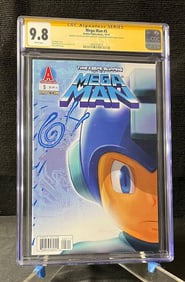 Sign & Front & Back Sketch Greg Horn Mega Man CGC 9.8