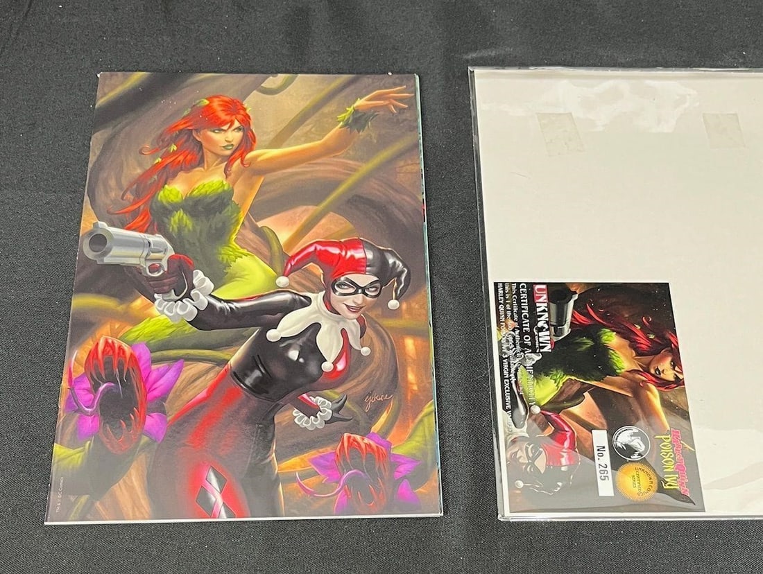 Harley Quinn & Poison Ivy 3 Variant #265/500: We are a veteran owned company. Please look at the Photos Carefully to determine condition of lot. All lots sold as is. Please message if you have any questions. By placing a bid, you agree to the ter