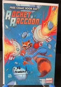 Rocket Racoon Comic Signed By Joe Caramagna