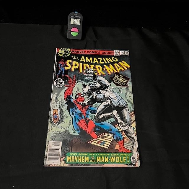 Amazing Spider-man 190 Comic Man-Wolf App: We are a veteran owned company. Please look at the Photos Carefully to determine condition of lot. All lots sold as is. Please message if you have any questions. By placing a bid, you agree to the ter