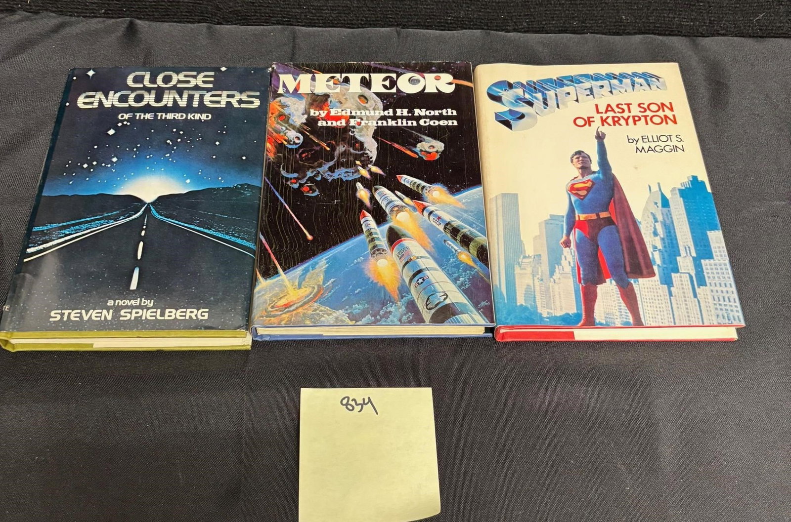 Rare Hard Cover Movie Adaptation HC Novels: Meteor, Close Encounters, and Superman rare hard cover editions. We are a veteran owned company. Please look at the Photos Carefully to determine condition of lot. All lots sold as is. Please message 