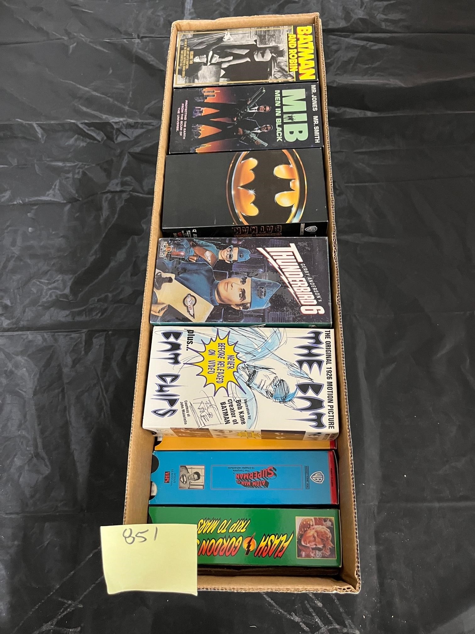 Huge Lot of VHS w/MIB, Batman, NIB Bullwinkle: Lot includes, very nice copies of Batman, MIB, + a nice group of unopened Rocky & Bullwinkle VHS. We are a veteran owned company. Please look at the Photos Carefully to determine condition of lot. All