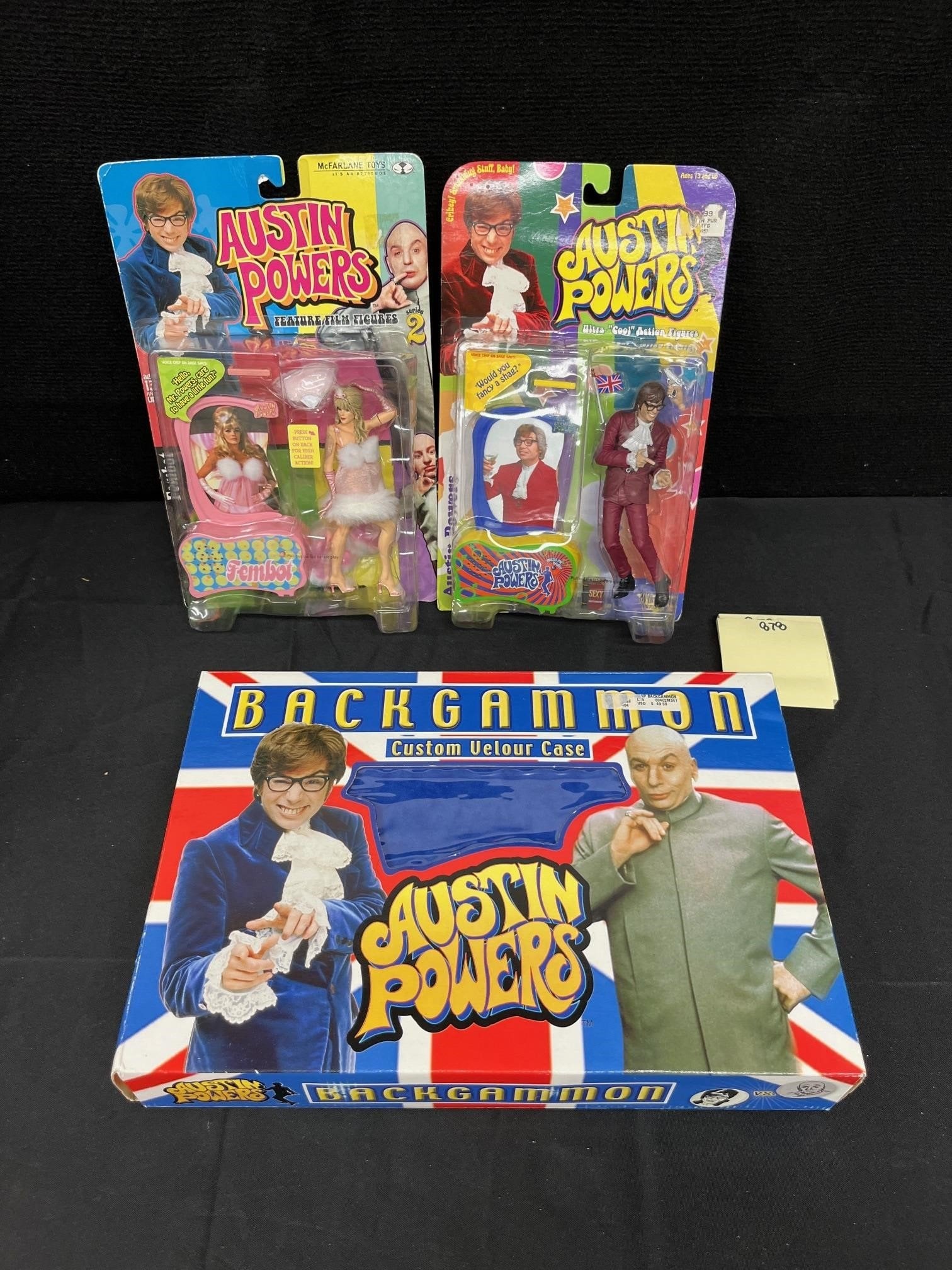 Austin Powers NIB Action Figure w/Backgammon Set (1 of 1)
