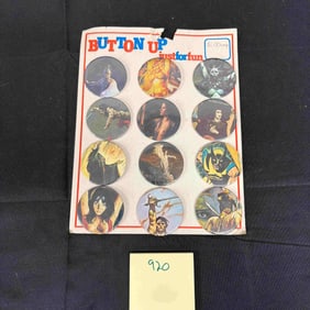 1970's Pins W/ Display Page Wolverine & Vampirella