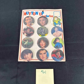 1970's Buttons w/ Rocky, Superman, Dr. Doom
