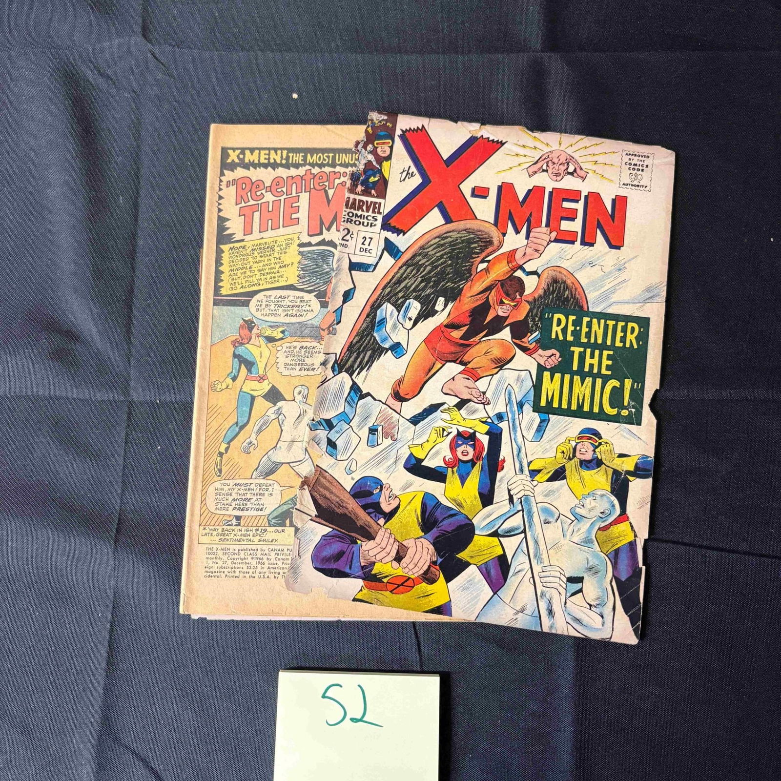 X-men 27 Detached Cover Marvel Silver Age Comic (1 of 2)