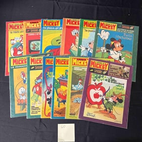 Silver Age French Mickey Mouse Comic Magazine Lot
