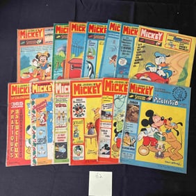 Silver Age French Mickey Mouse Comic Magazine Lot