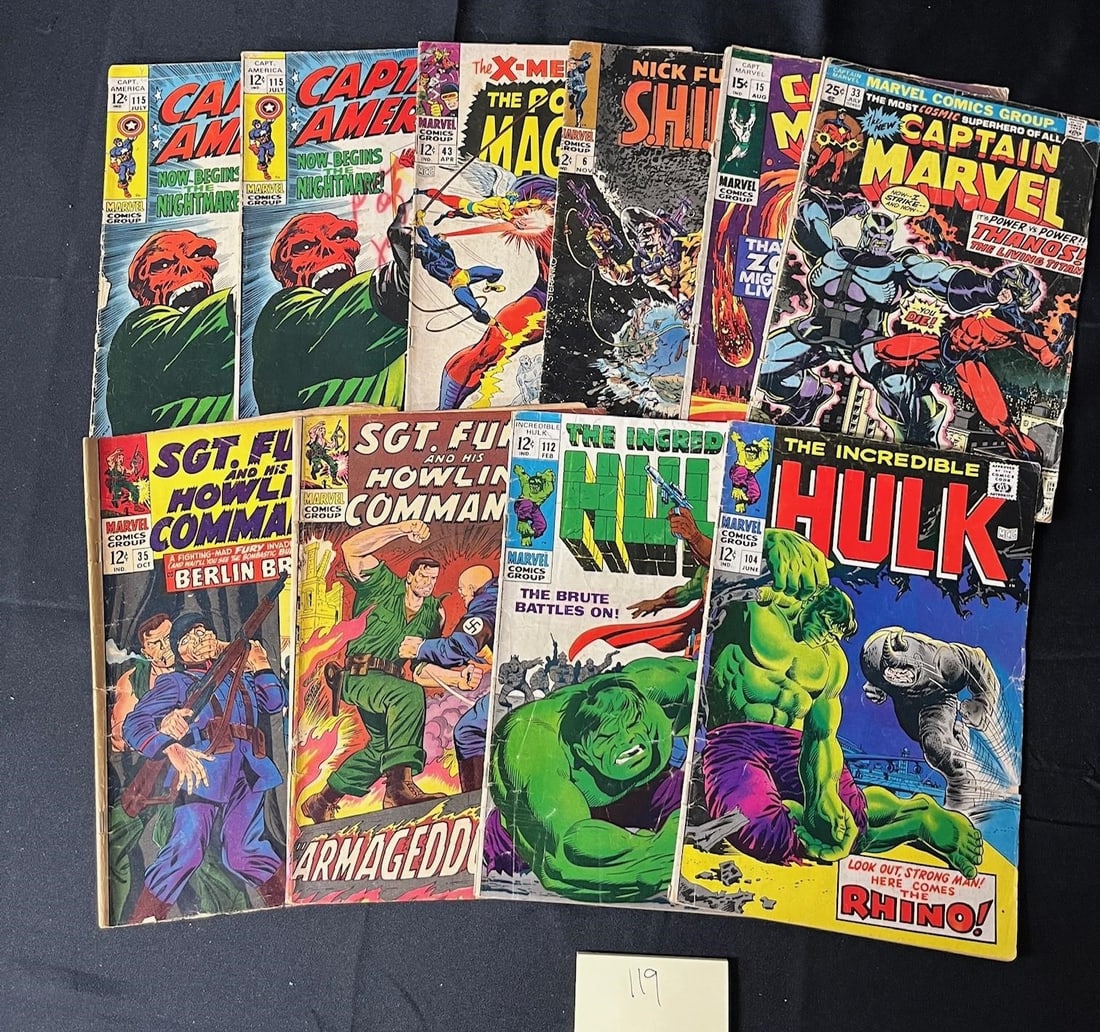 Marvel Silver Age Comic Books w/Hulk & CAP (1 of 1)