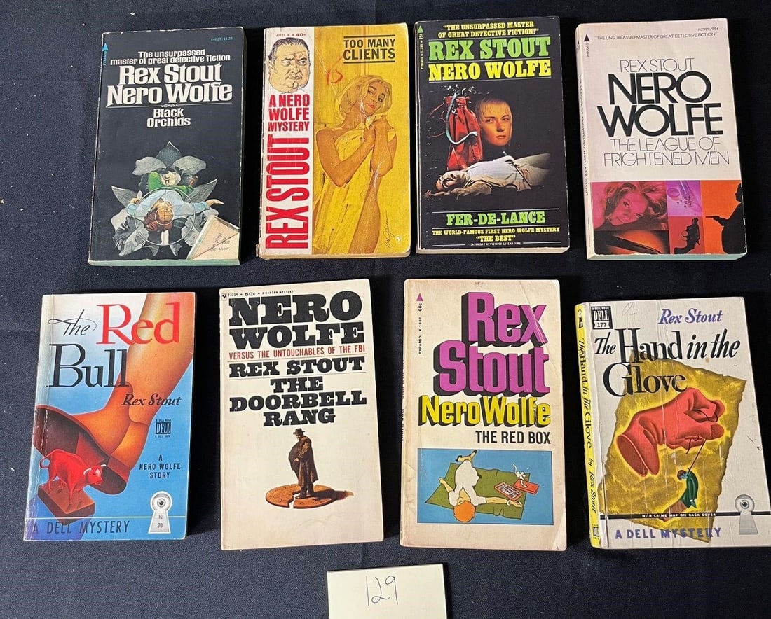 Rex Stout Paperback Novels w/ Nero Wolfe (1 of 2)