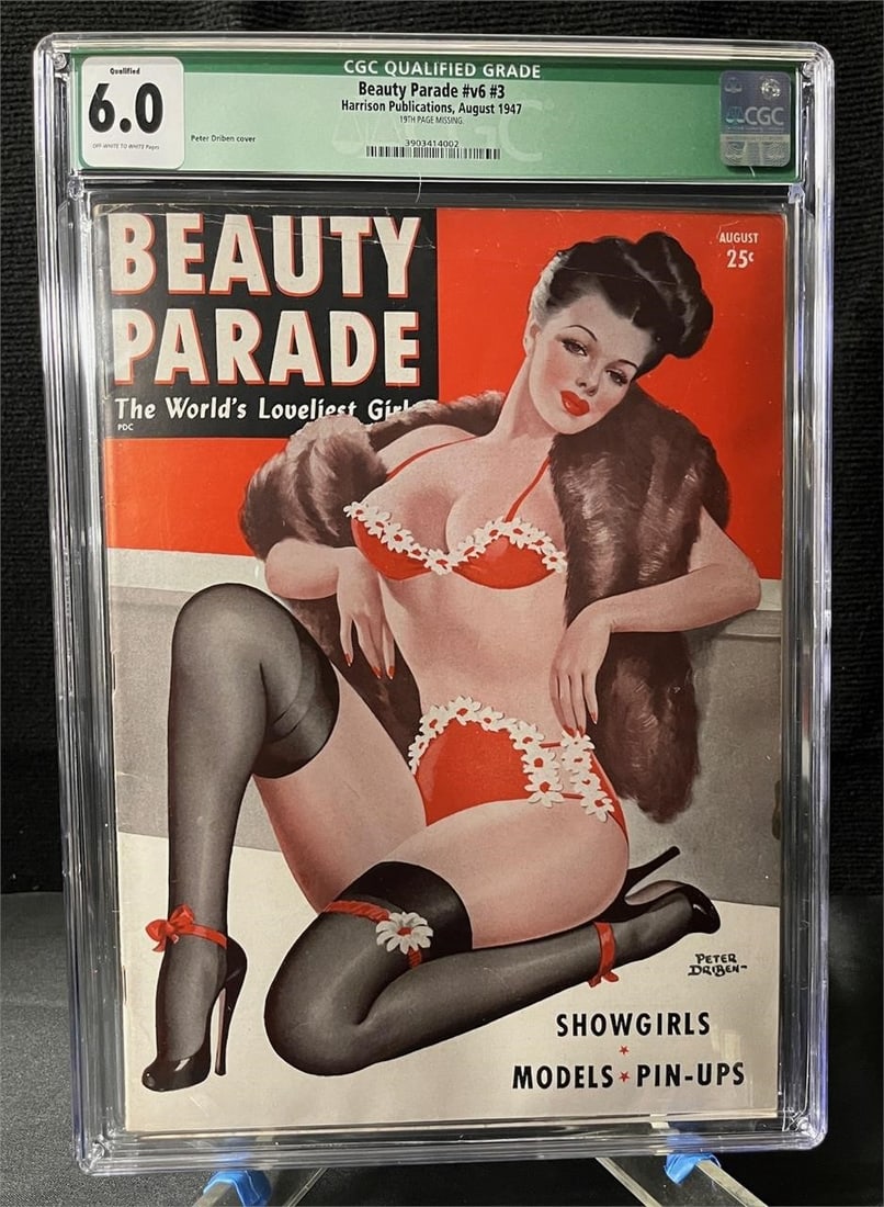 Beauty Parade V6 #3 CGC Q 6.0 Golden Age Magazine: Golden Age Mature Magazine Peter Driben Art. Please look at photos carefully. All sales are final. Items sold as is. We offer virtual and in person previews of any lots up until auction day. By placin