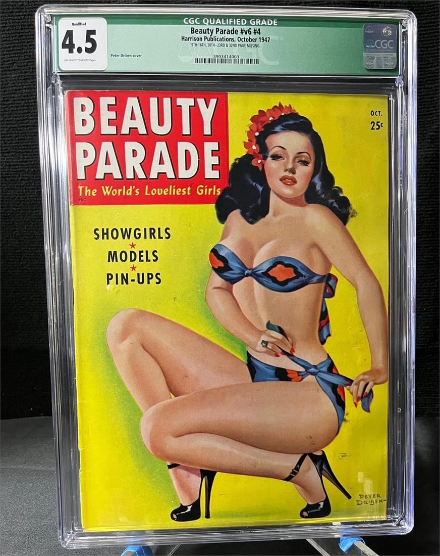 Beauty Parade V6 #4 CGC Q 4.5 Golden Age Magazine: Peter Driben Art, Mature Golden Age Magazine. Please look at photos carefully. All sales are final. Items sold as is. We offer virtual and in person previews of any lots up until auction day. By placi