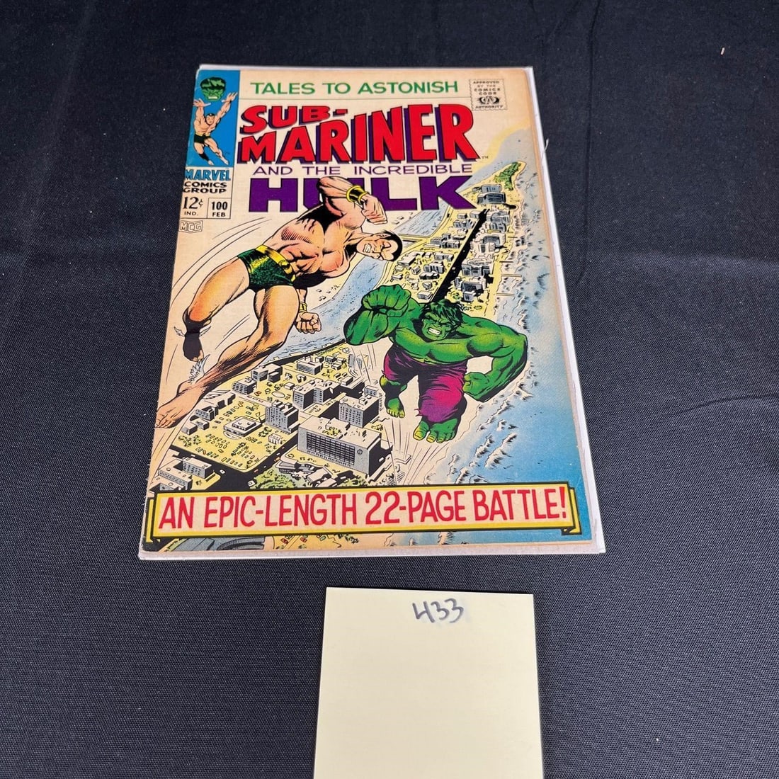 Tales to Astonish 100 Marvel Silver Age Hulk: Please look at photos carefully. All sales are final. Items sold as is. We offer virtual and in person previews of any lots up until auction day. By placing a bid you agree to allow us to charge the c