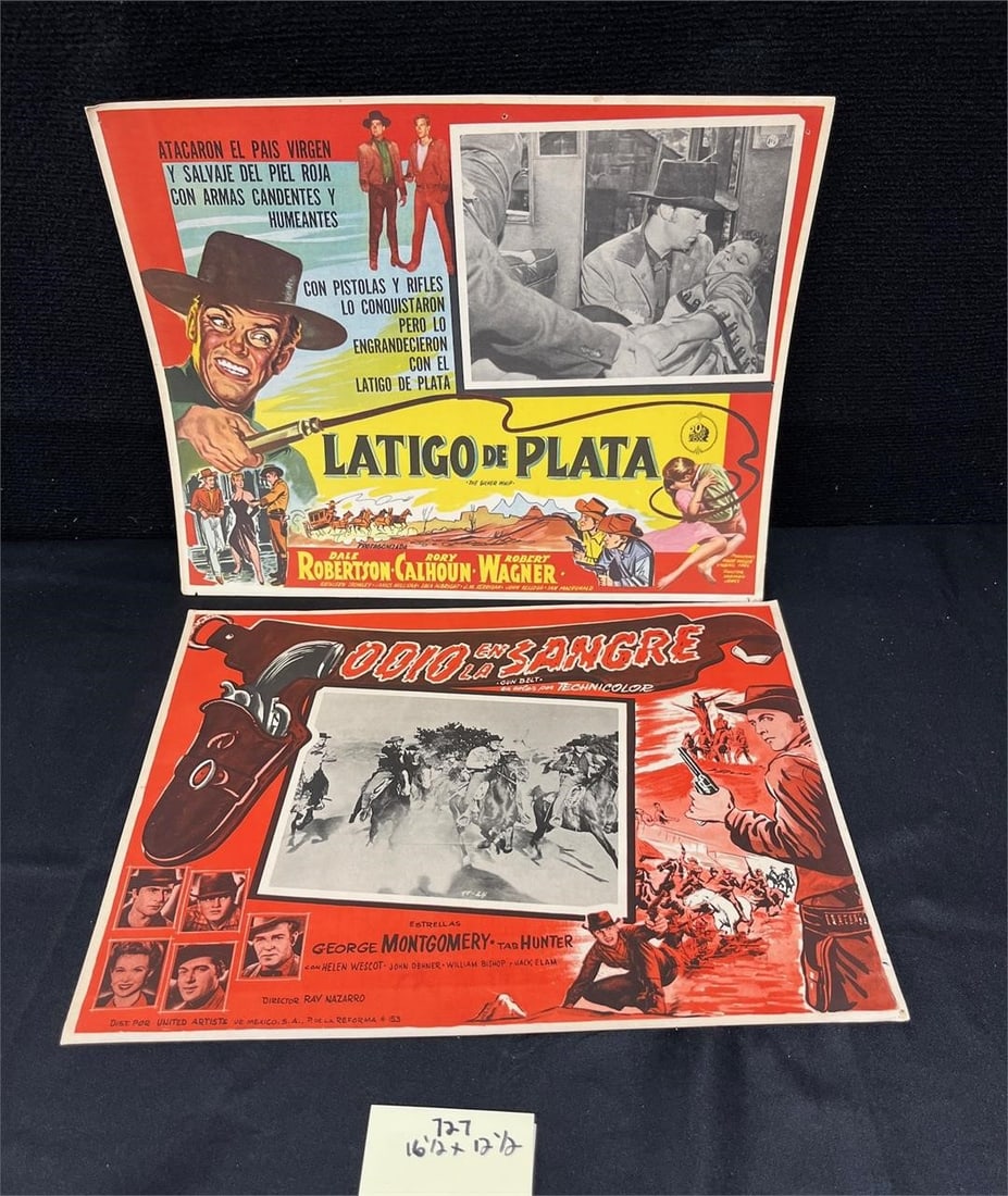 Two Classic Westerns Spanish Lobby Cards (1 of 1)