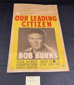 Our Leading Citizen 1939 Original Window Card