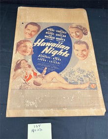 Hawaiian Nights 1939 Original Movie Window Card