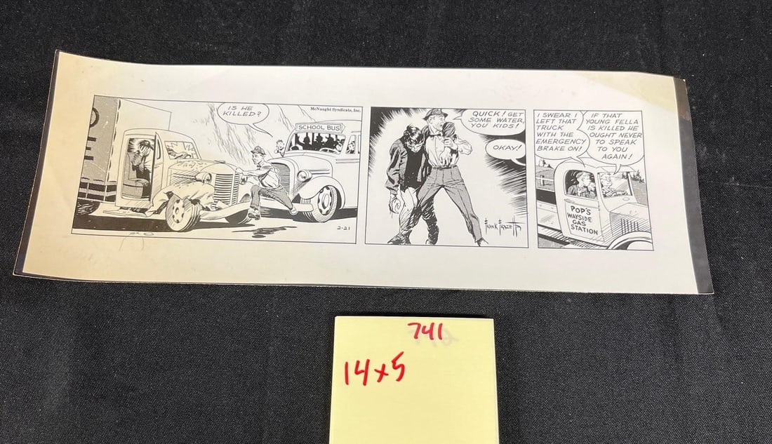 Frank Frazetta B/W Comic Strip Proof Page (1 of 1)