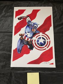 John Stanisci Signed Captain America Color Print