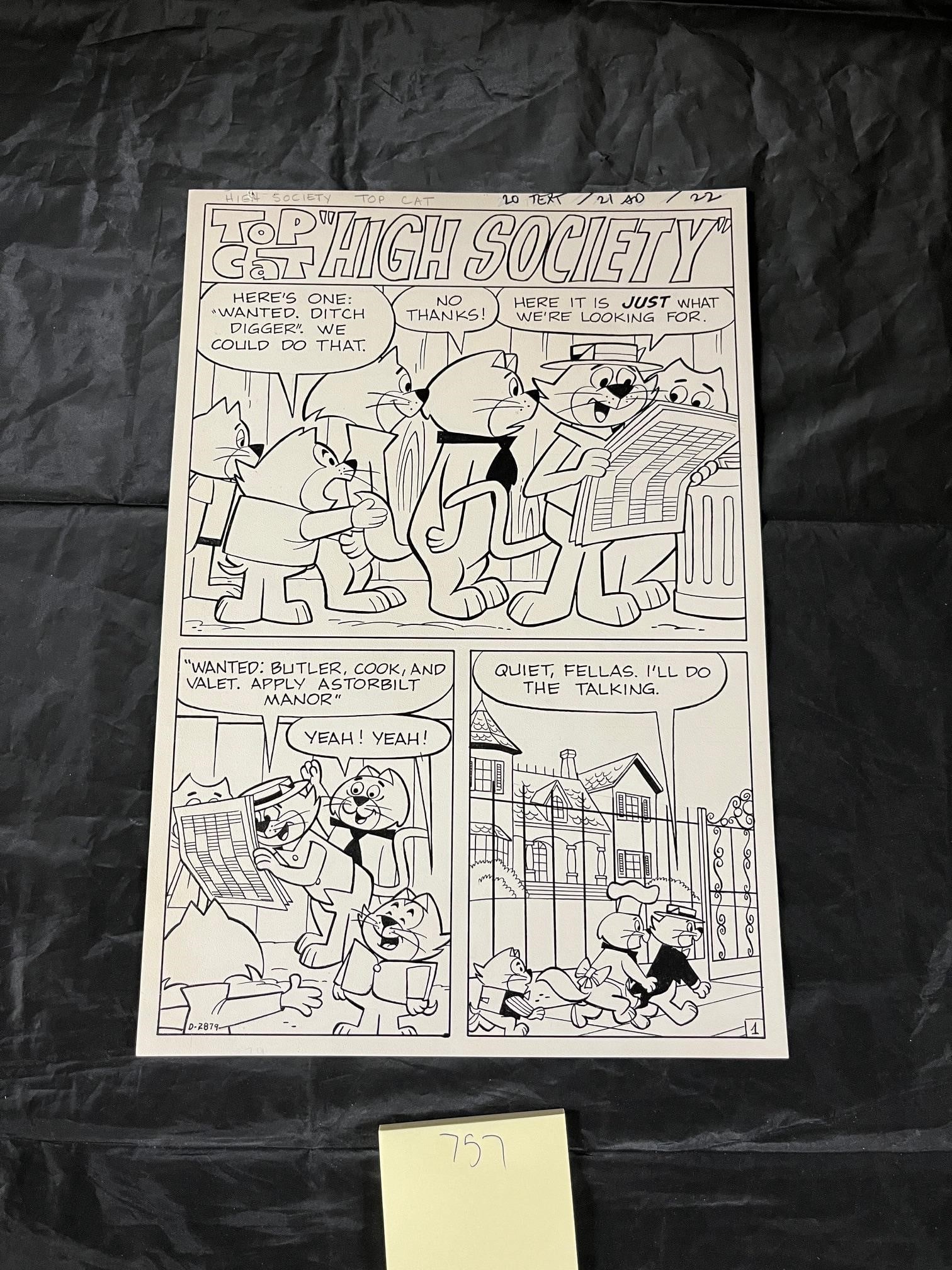 Top Cat Original Comic Art Splash Page (1 of 1)
