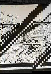 Signed Original Comic Art Page: Signed at the bottom by the artist, this original comic art page is based on a Hunter S. Thompson Story. Please look at photos carefully. All sales are final. Items sold as is. We offer virtual and in