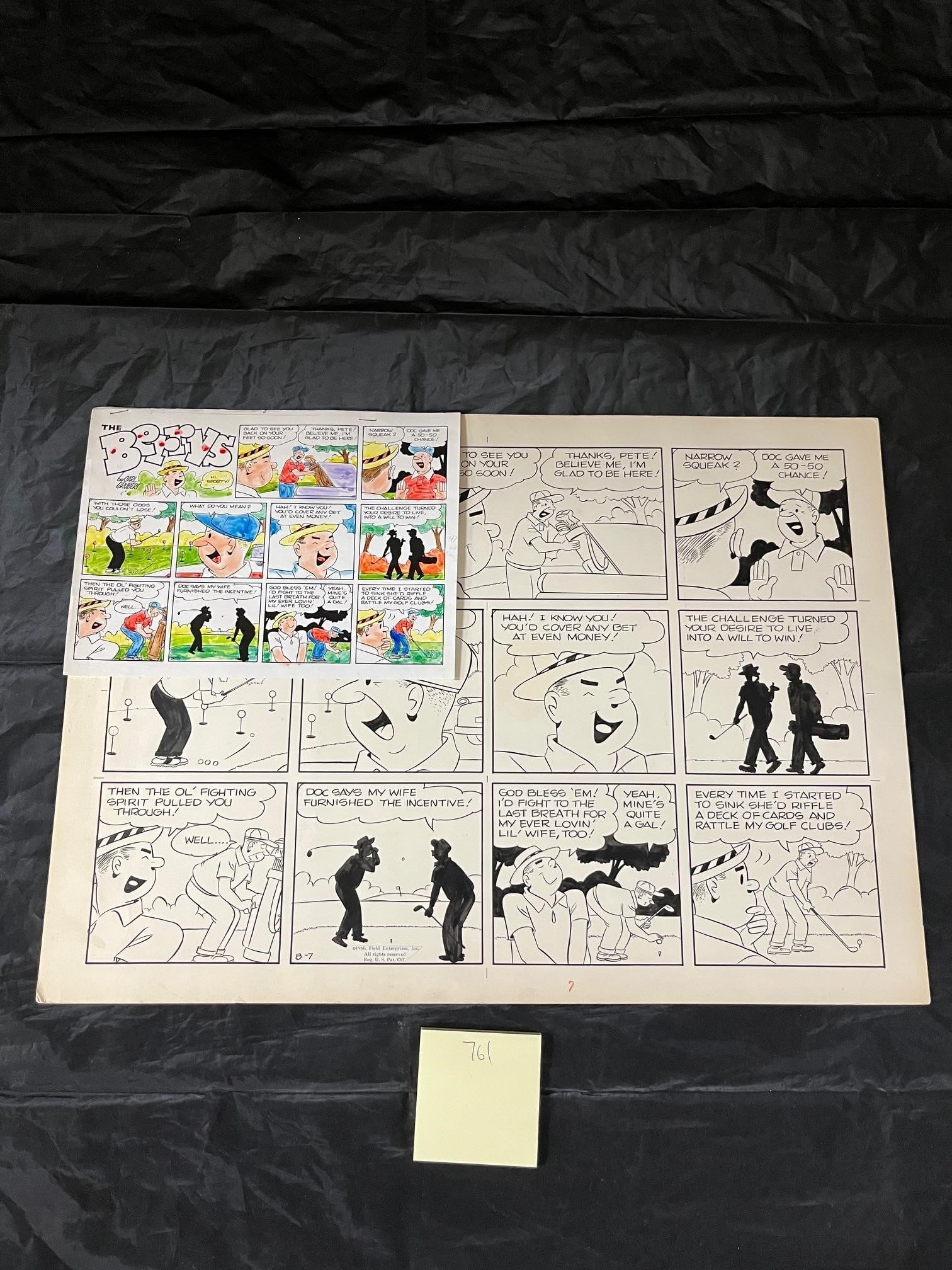 Carl Grubert Original Berrys Comic Art w/color (1 of 3)