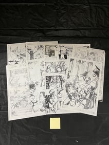 Group of photocopied original comic art pages
