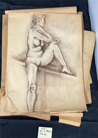 Large Portfolio of original Art Charcoal, Water +