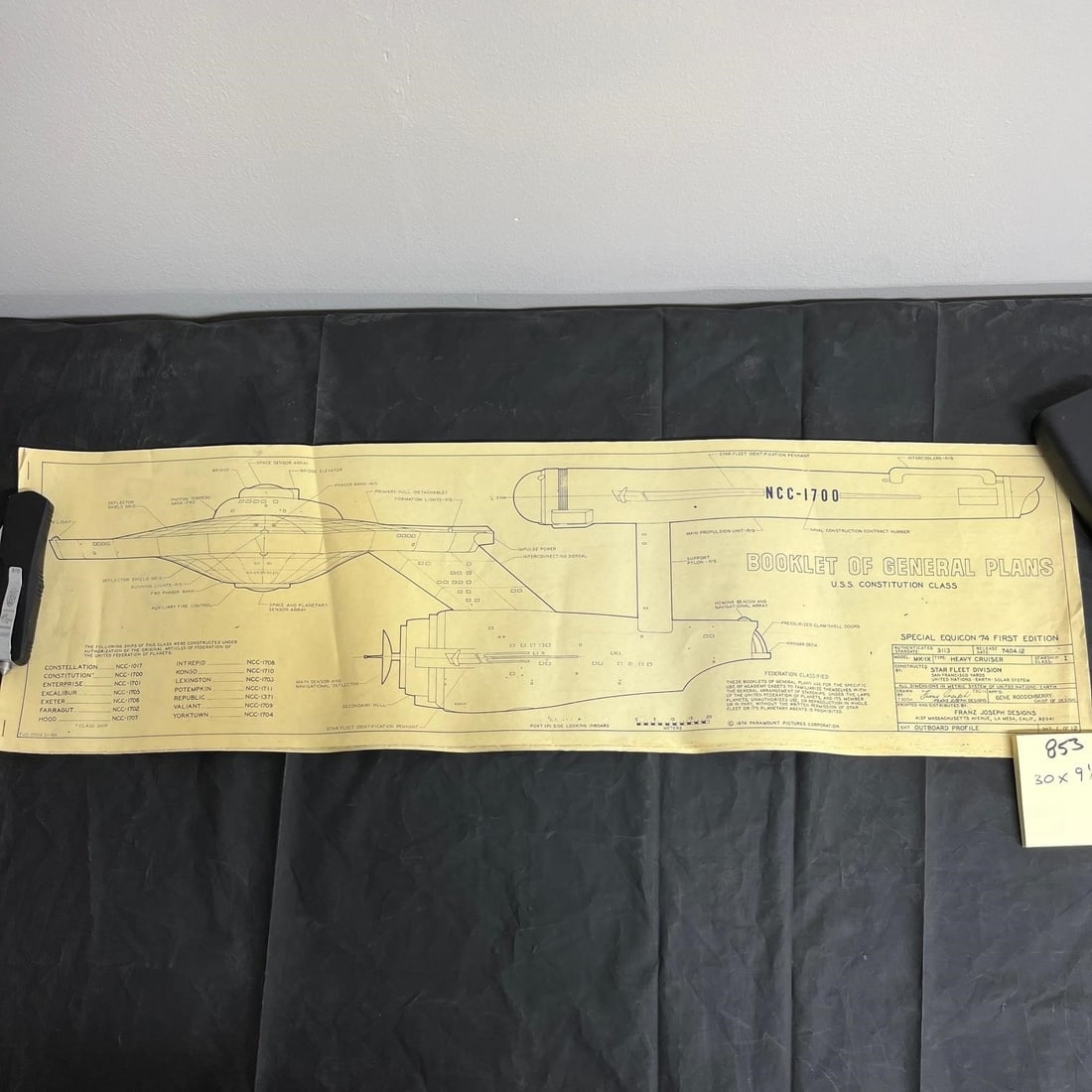 1974 Star Trek Enterprise Complete Schematic (1 of 7)