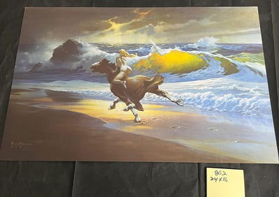 Frank Frazetta Color Print on Faux Canvas Paper