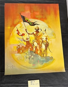 Frank Frazetta Print on Canvas Effect Paper