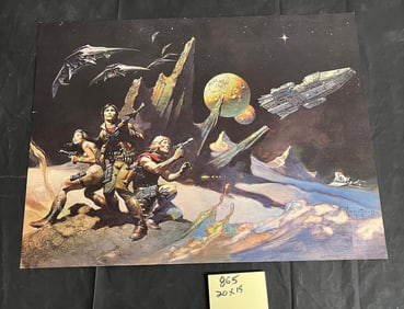 Frank Frazetta Print on Canvas Effect Paper