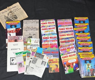 Comic Relief & large Group of Zines