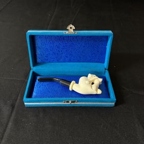 Ornate Vintage Smoking Pipe W/Lady on Front